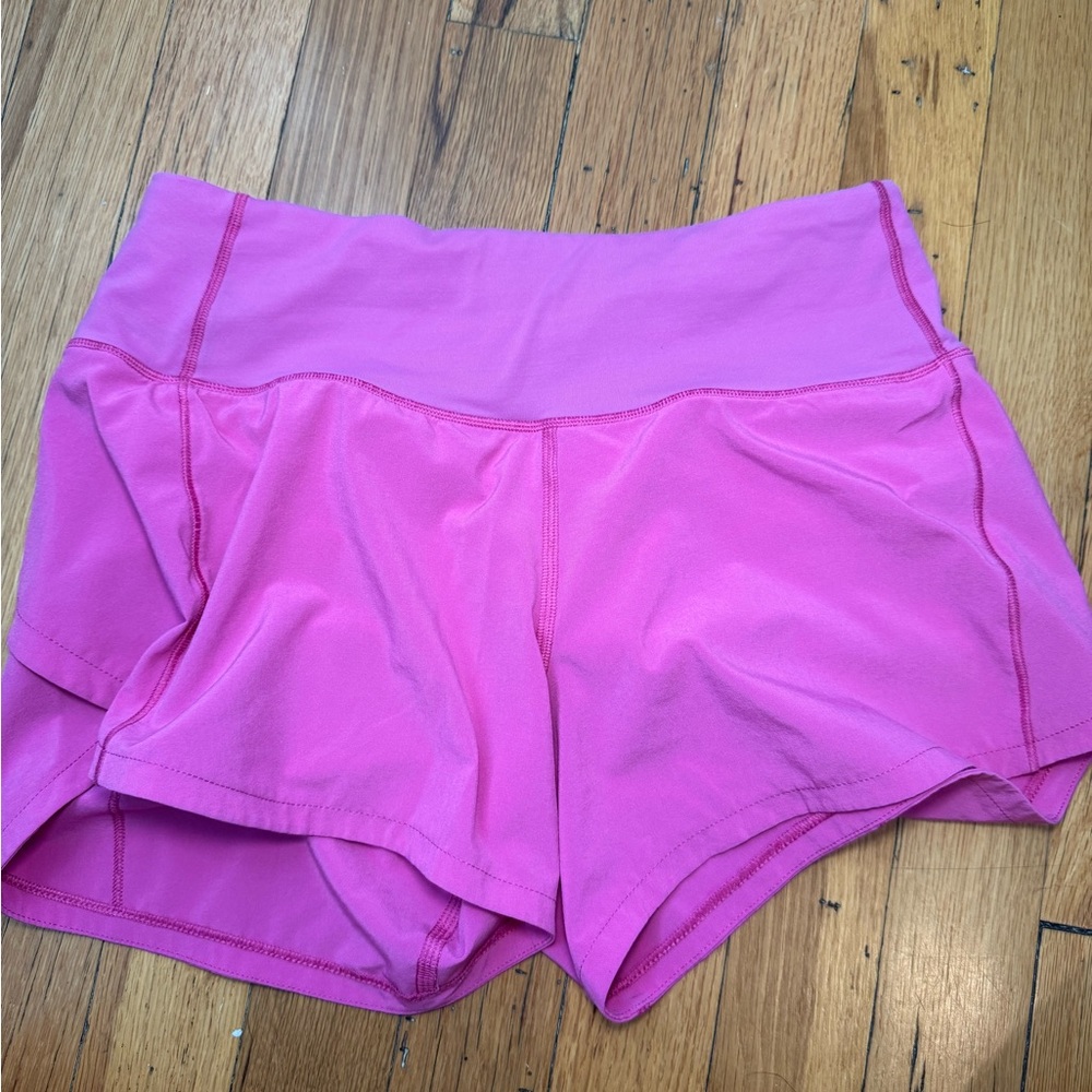 Pink Lululemon Speed Up Shorts